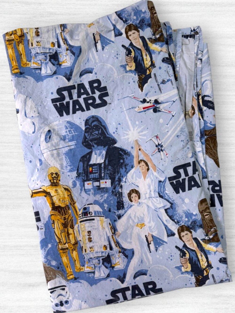 Pottery Barn Kids Star Wars Twin Flat Sheet 2012 Darth Vader R2D2 Han Solo
